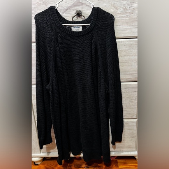 Old Navy Loose Textured Tunic Sweater Black - Picture 2 of 2
